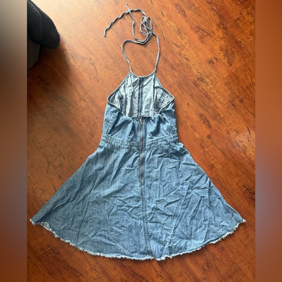 Blue Denim mini  Halter Dress - Picture 2 of 2